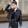 Women's Slimming Motorcycle Leather Jacket - Short, Versatile, Spring/Autumn 2025 Fashion for Petite Sizes