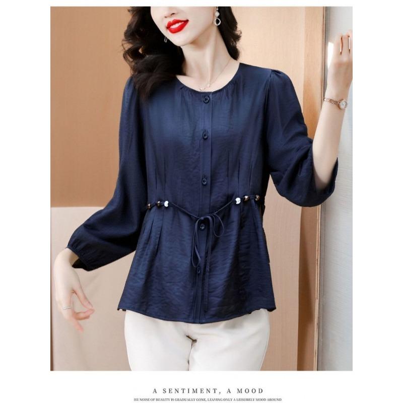 Spitzen-Taillenhemd Französischer Neuer Stil Mode Langärmlig Herbst Damenoberteil