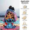 1 stk Teppe med Stitch-trykk - Mykt, helårspledd til stue, soverom, personlig gave med søtt tegneseriedesign