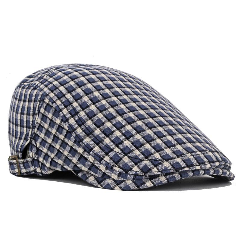 Plaid Beret Women's Lightweight Spring Summer Men's Forward Cap Outdoor Sunshade Cap Gatsby Painters Hat