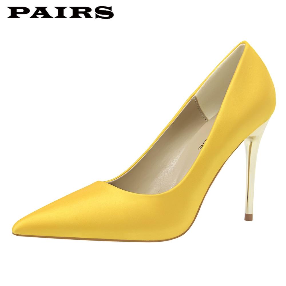 yellow designer pumps