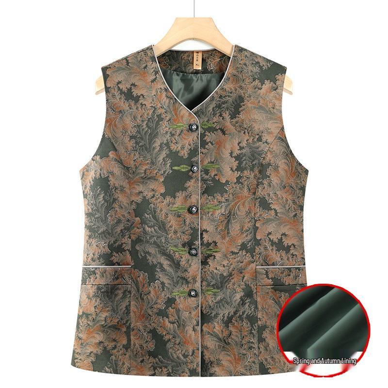 Grandma's Lightweight Autumn Vest for Middle-Aged & Elderly Women - Sleeveless Jacket for Spring & Fall