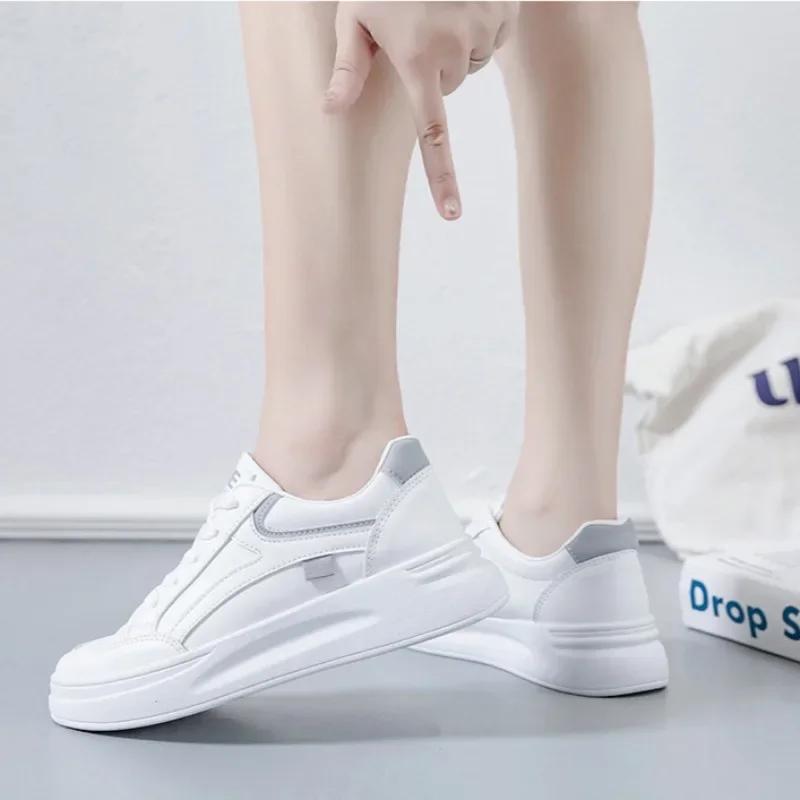 Fashion 2025 Spring Autumn Breathable Casual Shoes for Women Platform Running Tennis Sneakers Female White Concise Versatile Walking Fla