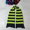 Harajuku Style Stripe Neck Scarf for Women Men Soft Neck Warmer Gothic Knit Warm Scarf Winter Autumn Fashion Neckwear