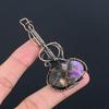 Charoite Handmade Gemstone Pendant, 999 Copper Wire Wrapped Pendant Antique Jewelry, For Engagement Gift