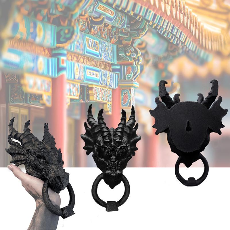 Dragon Door Knocker Goth Home Decor Gothic Home Dragon Wall Decor Dragon Head Statue Decoration For Home Office Decor