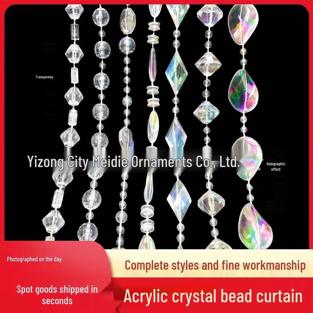 Iridescent Earth Bead Crystal Door Curtain for Living Room or Wedding Decor