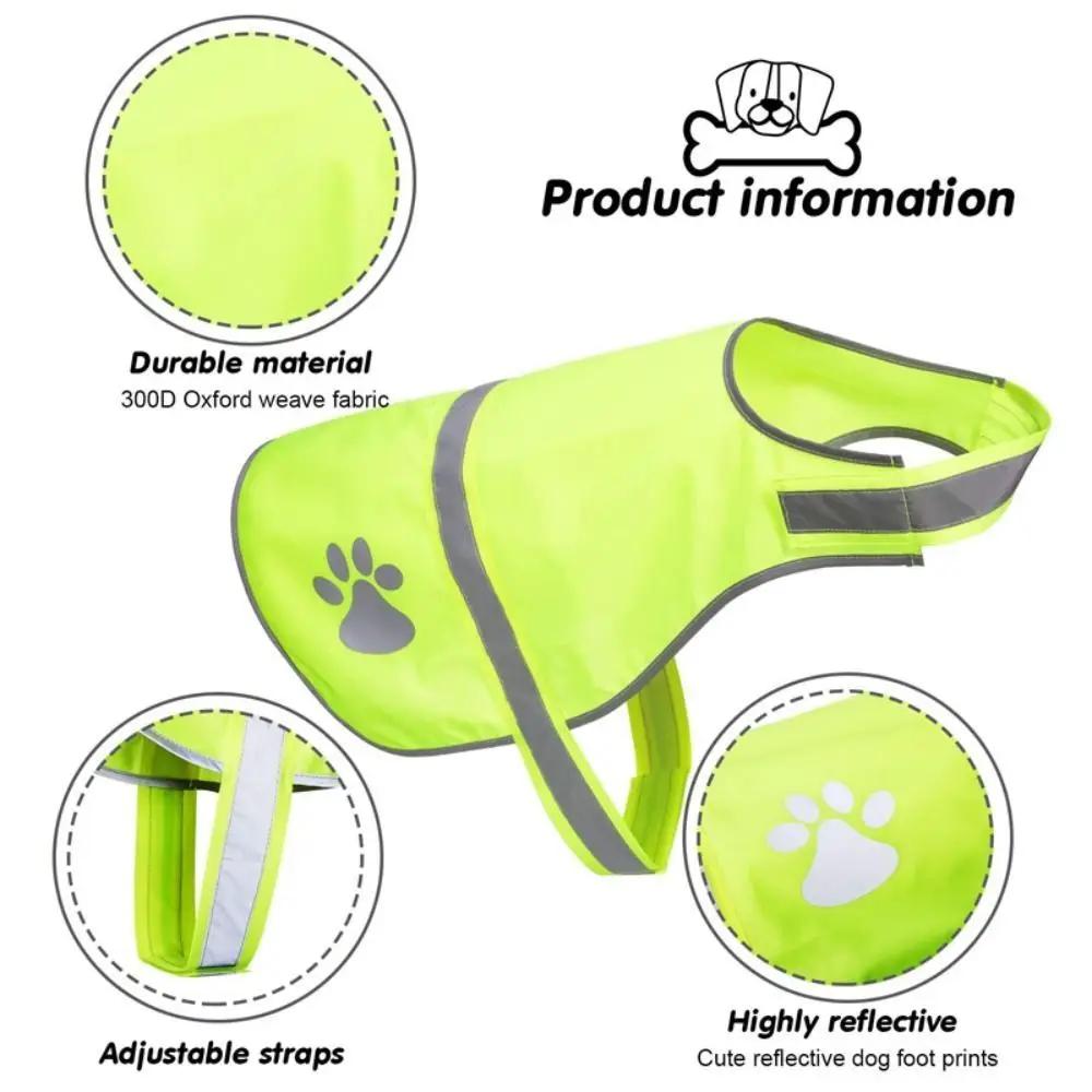 High Visibility Dogs Reflective Vest Fluorescent Ventilate Cozy Dog Safety Vest Night Safety Adjustable Dog Vis Jacket