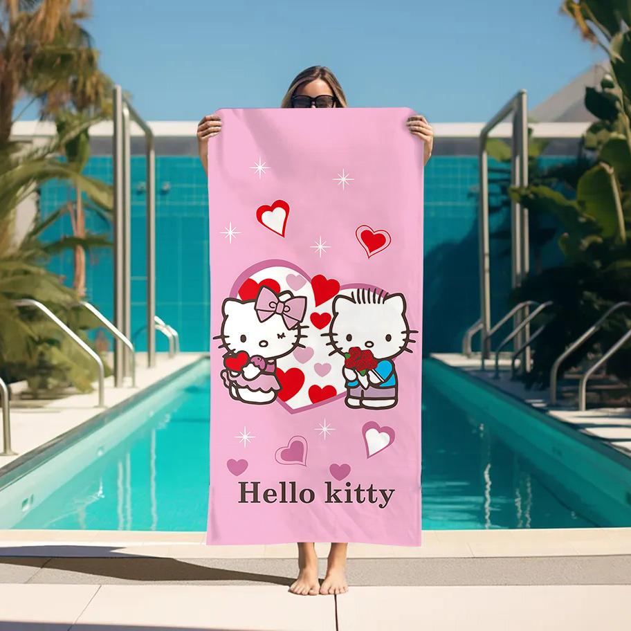 Beach Towel Pink H-Hello K-Kitty Cat Personal Care Turban for Hair Drying Spa Sauna Large Bath Towels Bathroom Accessories Home