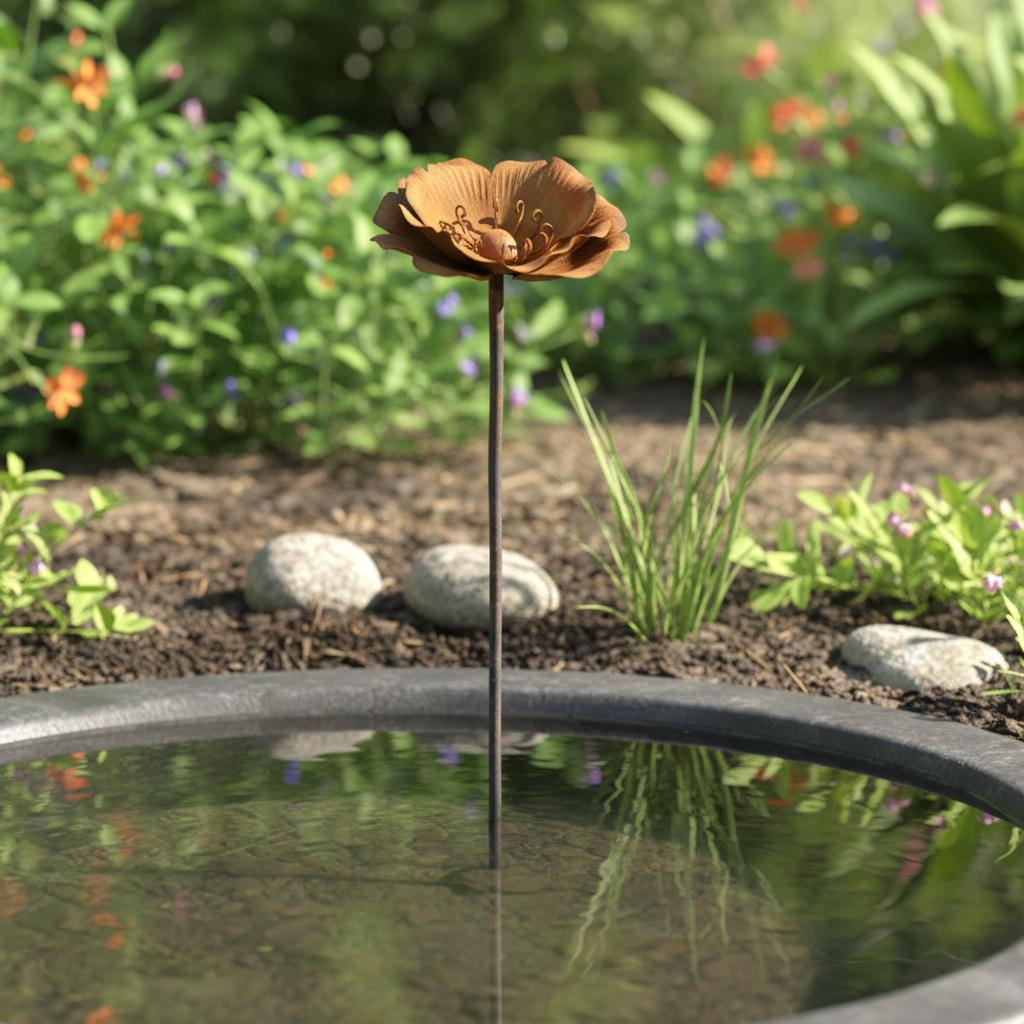 Picchetto da Giardino in Ferro per Fiori per Decorazione Esterna Resistente alla Ruggine e Durevole con Design Elegante Adatto per Giardino Cortile Fontana