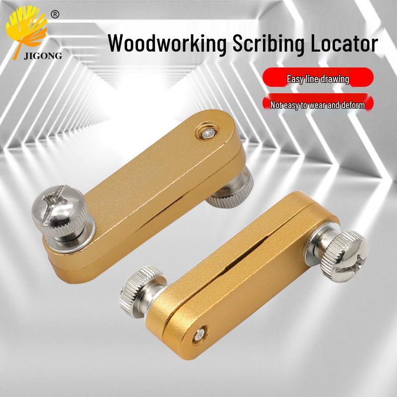 Steel Ruler Adjustable Positioning Block for Woodworking Marking and Straight Ruling.