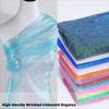 100x140cm Rainbow Laser Yarn Fabric Wrinkled High-Density Organza Fabric Texture Designer Illusion Color Iridescent Organza