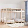 Triple Deck Bunk Bed Frame Brown 160 x 200 cm