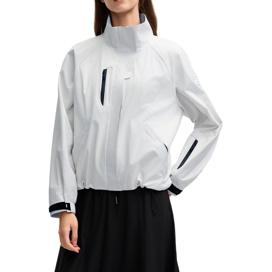 Fila Milano Series Versatile Casual Stand Collar Woven Jacket Women Jacket Cloud-White F11W515706FWT
