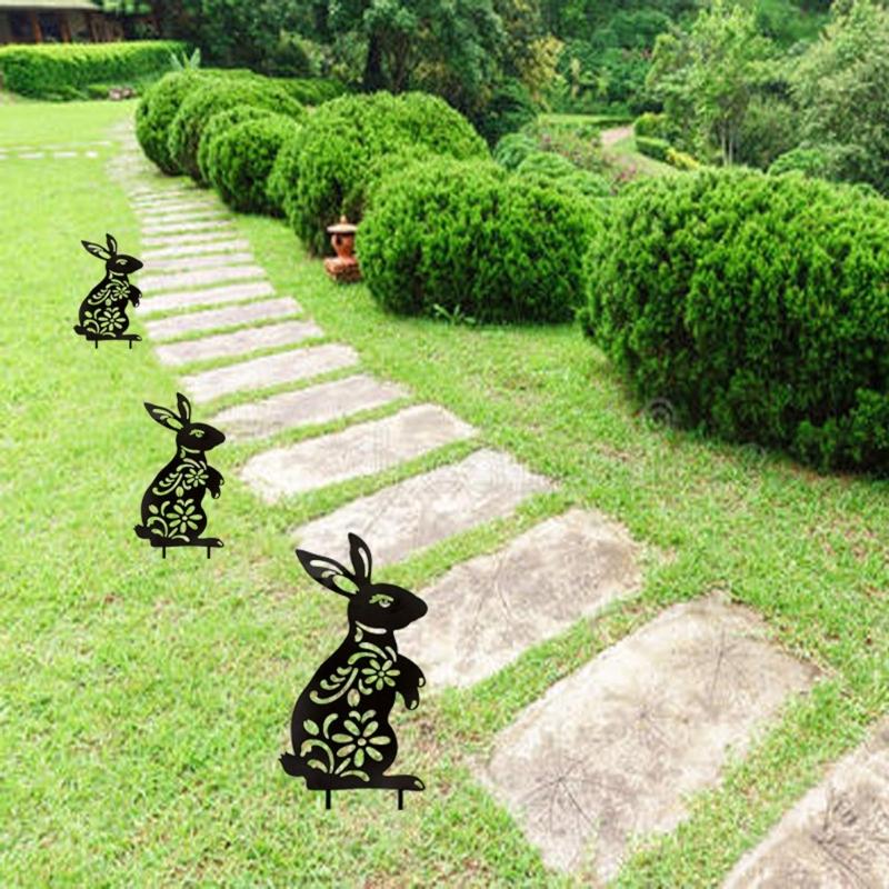 Easter Bunny Garden Stake Acrylic Decorative Sign Party Decoration Supplies for Holiday New Year Birthday Party