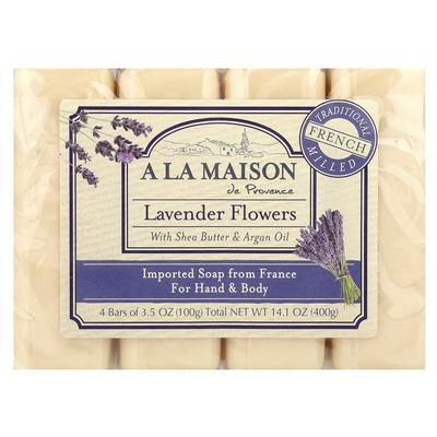 Hand- und Körperseifenstücke, Lavendelblüten, 4er-Packung, 100g (3,5 Unzen) Jeder