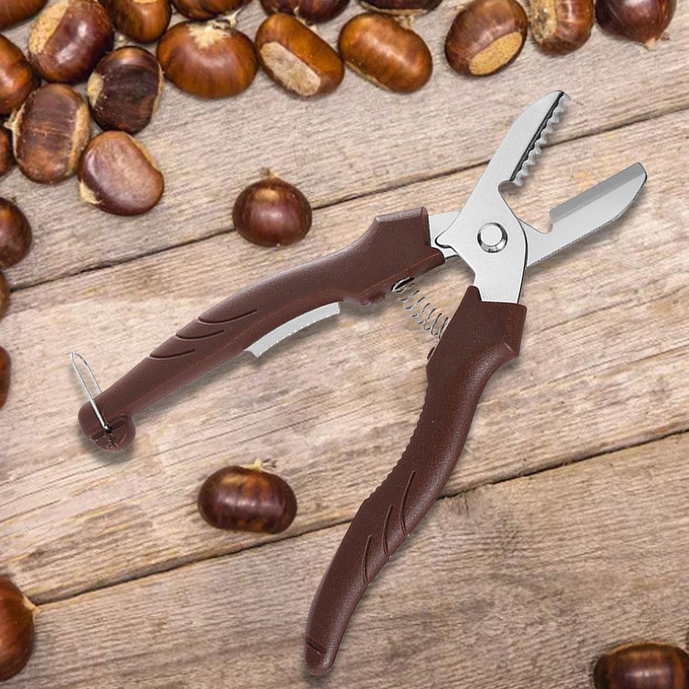 2 KS Nerezový nástroj na louskání kaštanů Ergonomické nůžky na kaštany Kráječ na kaštany Škrabka na kaštany Kuchyňský nástroj