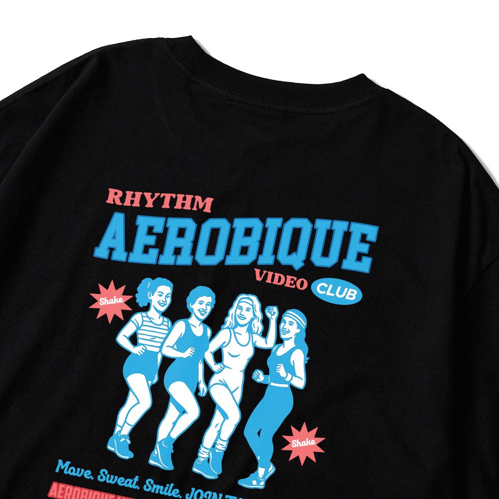Seupeullaesikodeu Short Sleeve T-Shirt Black - Aerobics Video Club