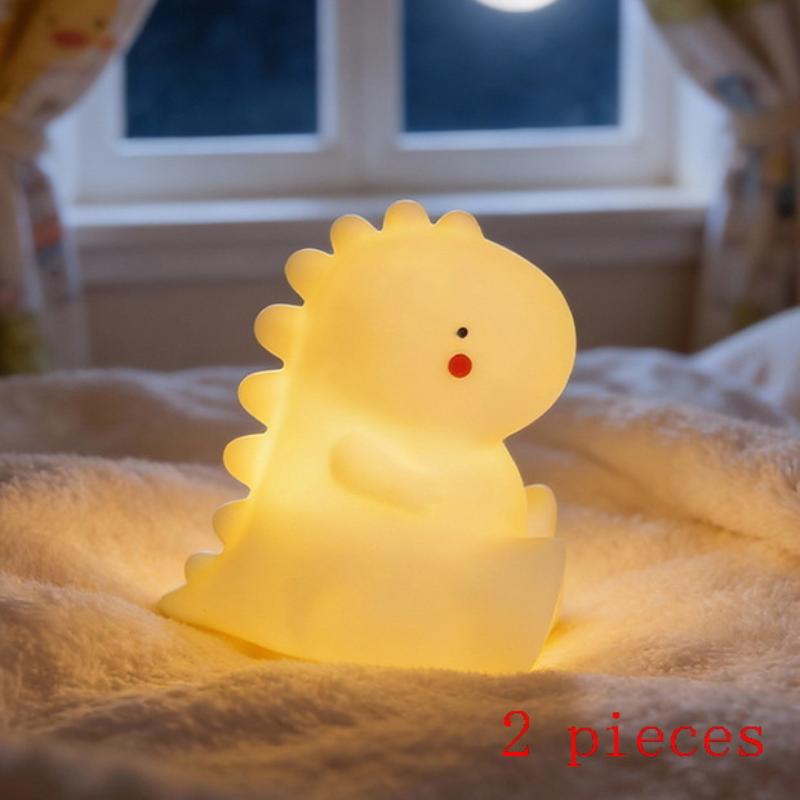 1/2Pcs Tap Control Led Lamp With Soft Light For Kids Baby Bedroom Decor Silicone Dinosaur Night Light Children'S Toy Gift