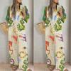 2025 Europäische und amerikanische Damenbekleidung Baumwolle und Leinen bedrucktes Hemd Hose Mode Freizeitanzug