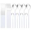 16Pcs Black Gold Dinnerware Cutlery Set Western Matte Stainless Steel Tableware Dinner Knife Fork Tea Spoon Flatware Kitchen Silverware