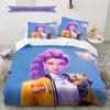 Anime-Muster Bettwäsche Steppbettdecke Set Bettbezug Kissenbezug Heimdekoration Geburtstagsgeschenk (1 Bettbezug + 2 Kissenbezüge, ohne Füllung)