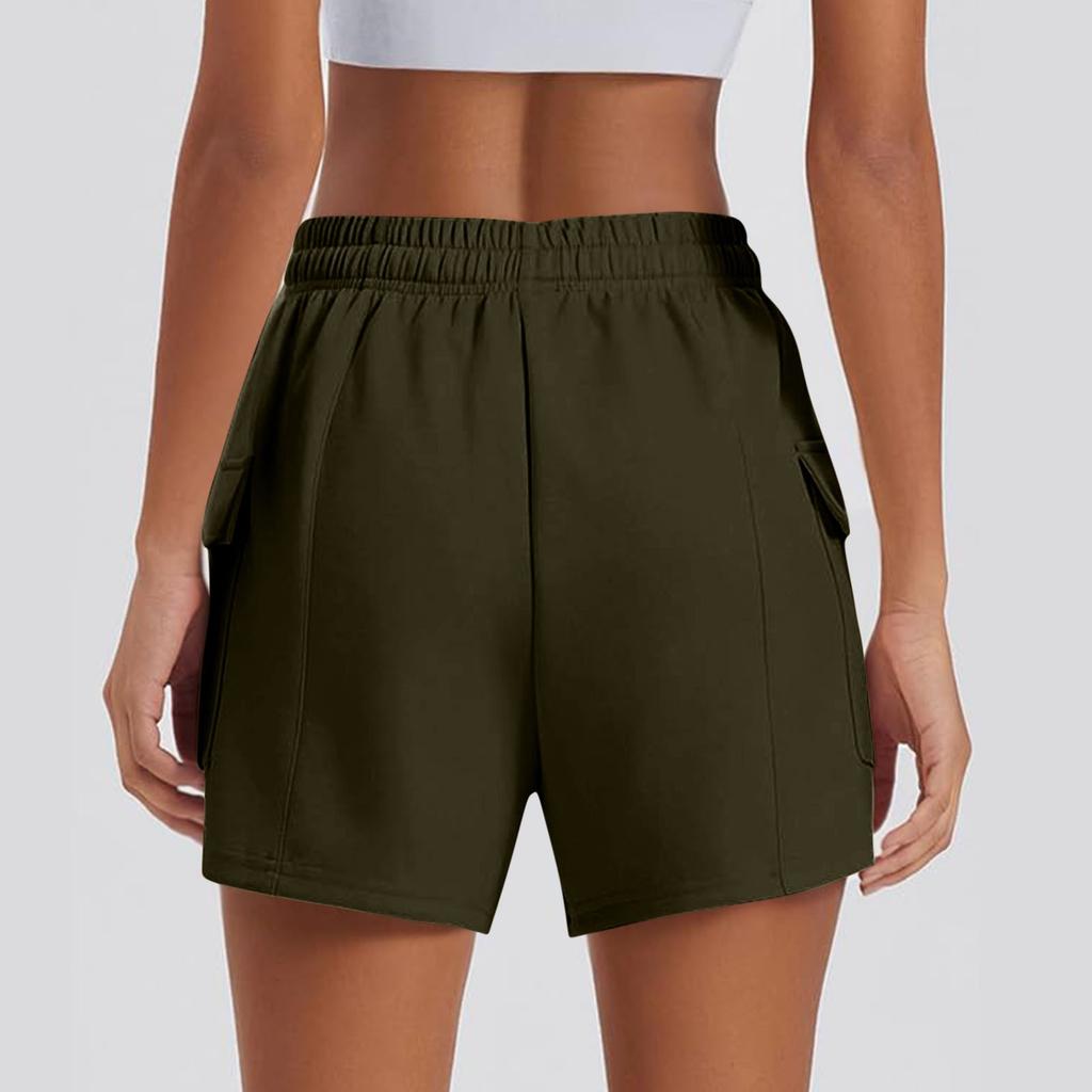 Šortky pro ženy Jednobarevné Ležérní letní Šortky s volnou kapsou se stahovací šňůrkou