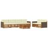 Outdoor-Sofagarnitur mit Kissen 7-teilig Natur und Creme