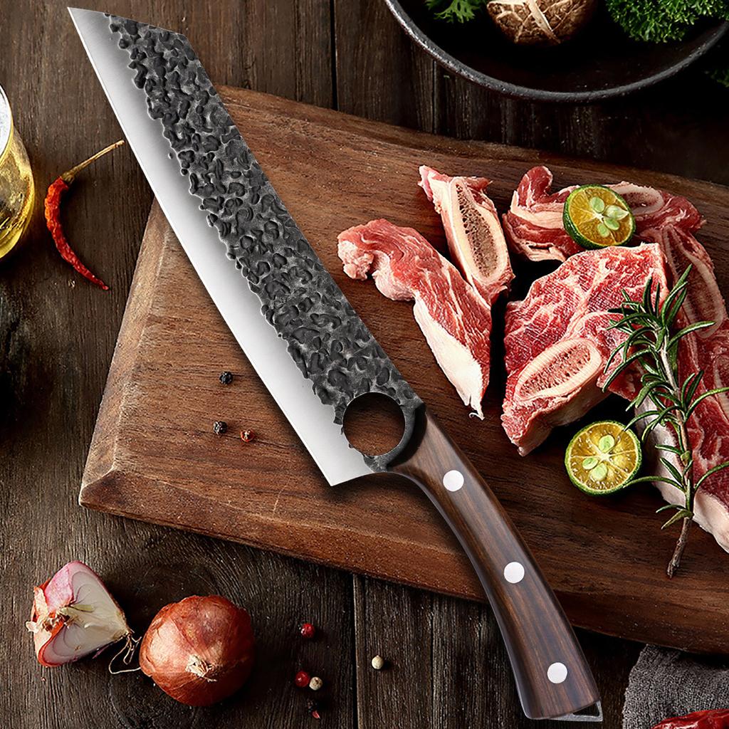 Stainless Steel Kitchen Knife Handmade Forged Butcher Knife Meat Cleaver Cutting Watermelon Fruit Chef Knife and Accessories