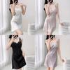 Ice Silk Female Short Sleep Dress With Vneck For Relaxing Home Wear