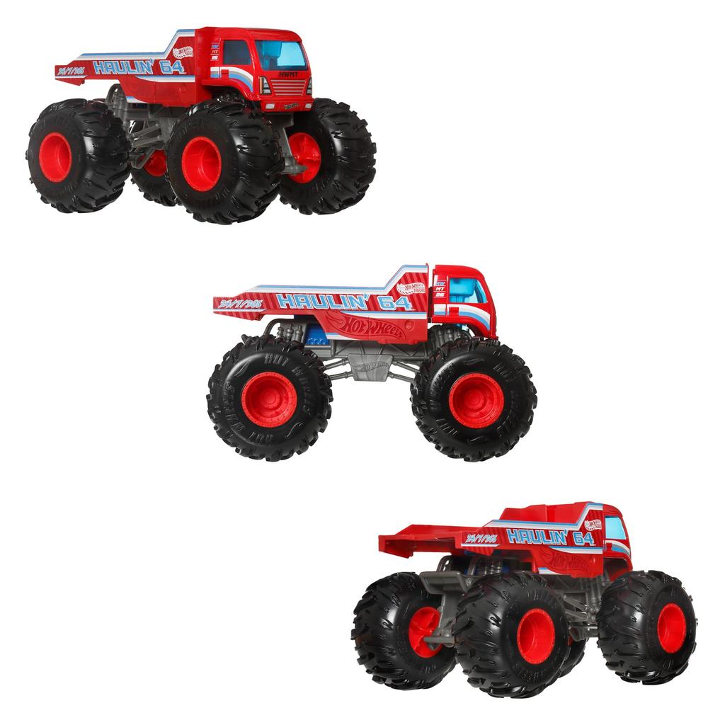 Hot Wheels Monster Truck Big Size Assortment Vehicle Toys Scale Diecast Cars Box Set 124 4-Pack (Ages 3+) Multi-Color FYJ83-989B