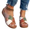Women's Summer Platform Wedge Sandals Slip On Open Toe Casual Beach Slide Sandals Lightweight Comfortable Slip Resistant Sole