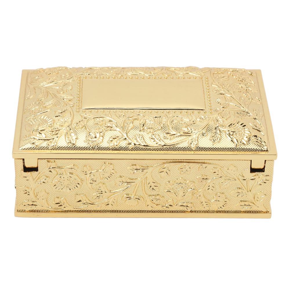 Gold Trinket Storage Box Zinc Alloy Metal Jewelry Box Jewelry Boxes Keepsake Box For Ladies
