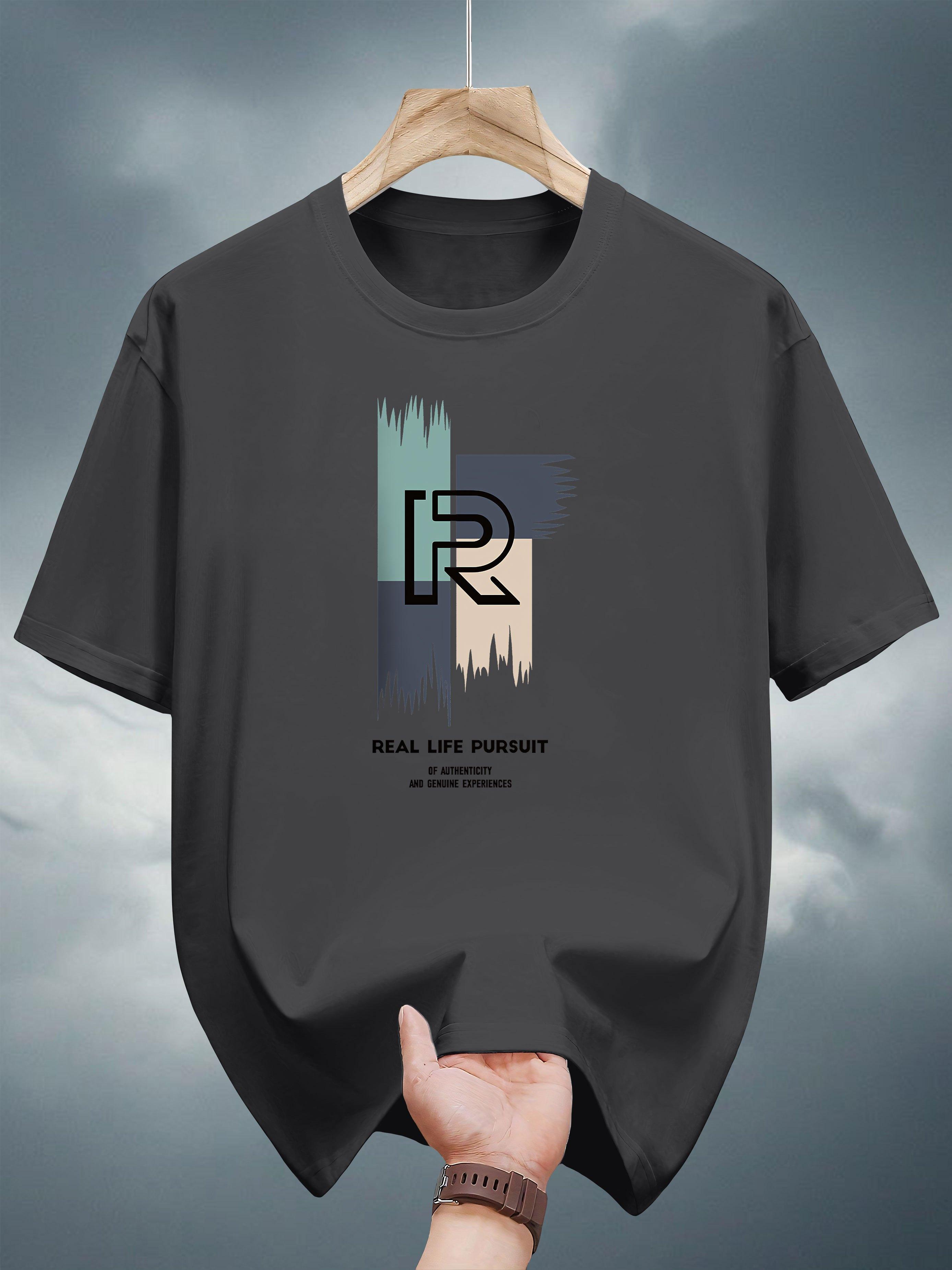 

100% Cotton Graphic T-shirt - Casual Summer Short Sleeve Tee with REAL LIFE PURSUIT Print XL