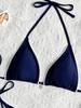 Einfarbiger Spitzenbesatz zum Binden Sexy Bikini Split Badeanzug Damen