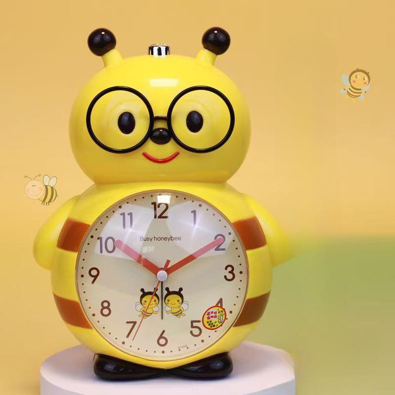 Cartoon Alarm Clock Student Uses Cute Multifunctional Silent Bedside Luminous Lazy Person Can Talk Yellow Bee Children's Alarm Clock