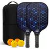 Fiberglass Pickleball Paddle Set Portable Outdoor Training Game Racquet Kit