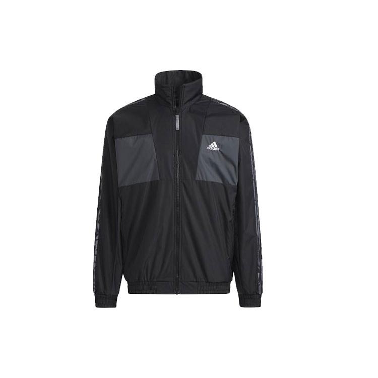 adidas limited Reversible Fleece Lined Colorblock Stand Collar logo Jacket Black Men s HC0268 XL