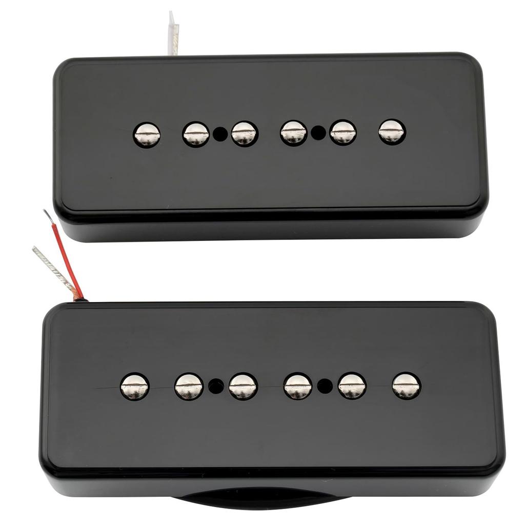 Artec ASA90 Alnico 5 P90 Soap Bar PU Set for Electric Black Pickups, Neck/Bridge Guitar,