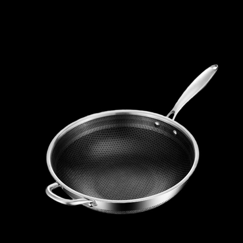 San Jiaolong 316 Stainless Steel Honeycomb Non-stick Wok