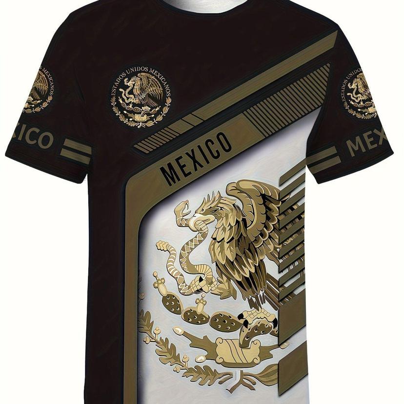 3D-printet T-skjorte med korte ermer Europeisk og amerikansk herreklær med korte ermer