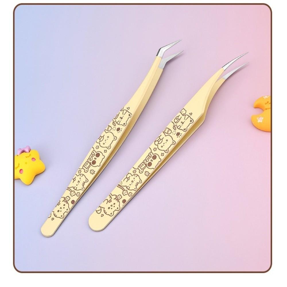 Thickened Fake Eyelash Grafting Tools Cartoon Lash Tweezers for Eyelash Extensions