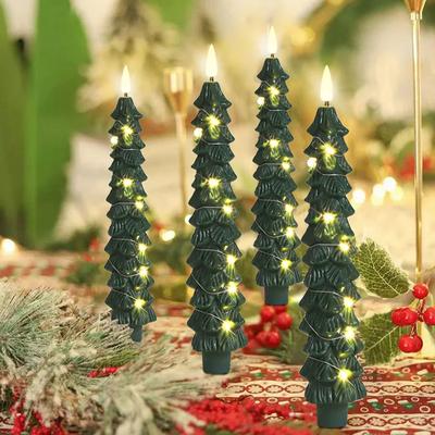 Artificial Christmas Tree with Remote Control Flameless Electronic Candle Christmas Home Tabletop Ambient Lighting Decor