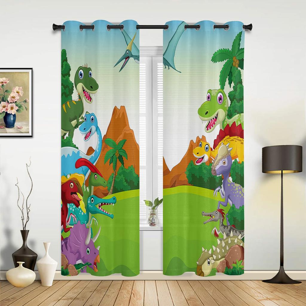 Grüne Blätter Dschungelpflanze Natur Hall Vorhänge für Wohnzimmer Küche Jungen Mädchen Schlafzimmer Langer Fenstervorhang Cortinas Heimdeko