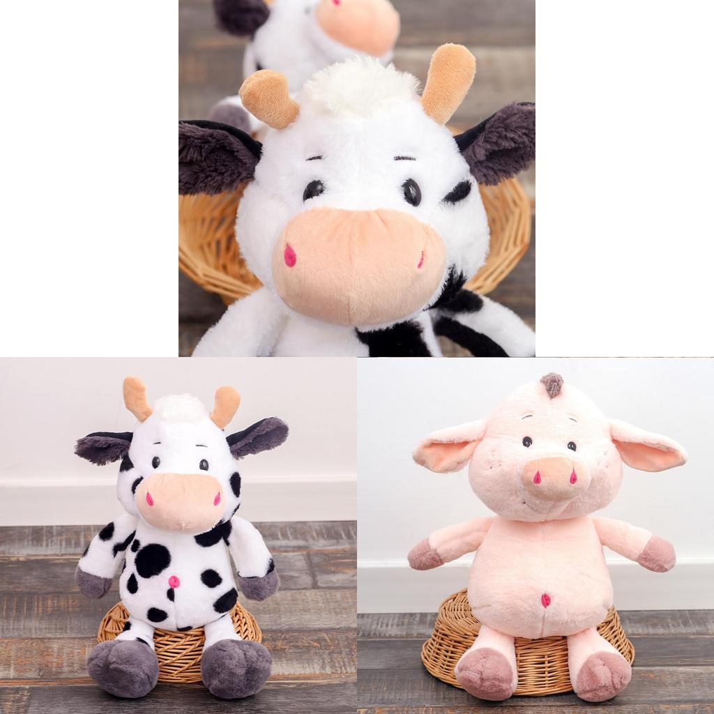 Soft Farm Animal Plush Toy Cow With Pp Cotton Filling For Kids And Teens Gift