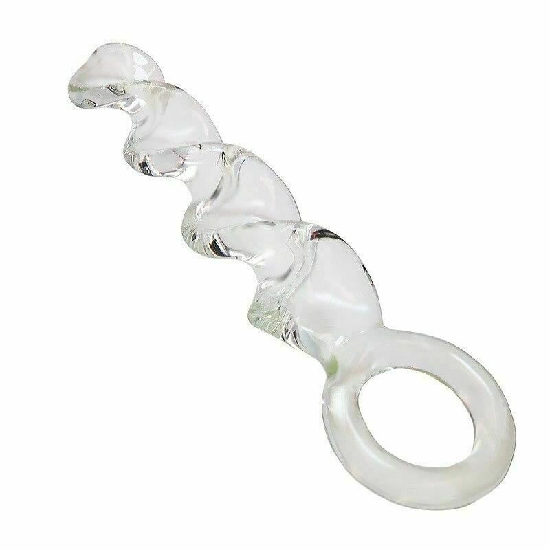 Pyrex Crystal Spiral Dildo Transparent Long Butt Plug Sex Toys Anal Fetish Glass Dildos