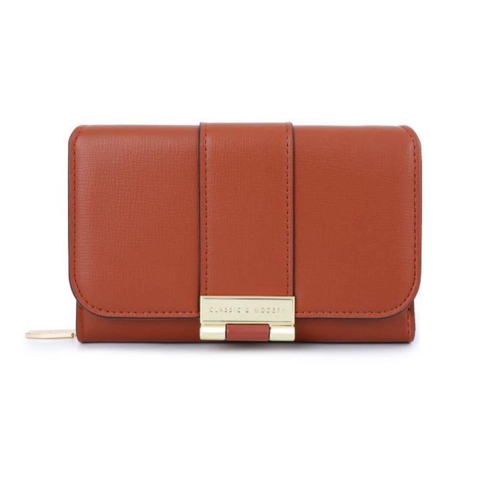 Foldable PU Leather Short Wallet Zipper Women Card Holder Water-proof Three Fold Wallet  Gift