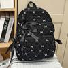 Silk Design Corduroy Bow Backpack Casual Large Capacity Backpack Students School Bag  Daily