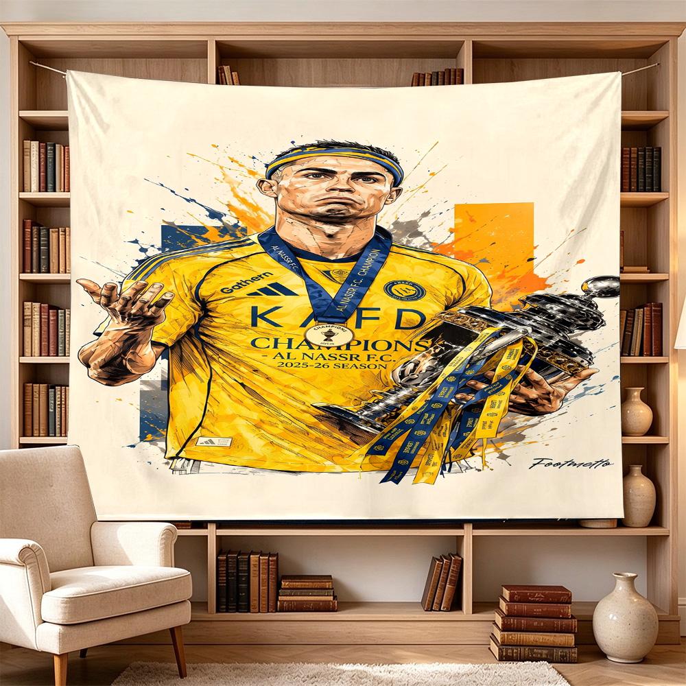 Ronaldo's Manchester Celebration Large Wall Tapestry,Ideal for Office Backdrops, Holiday Gifts, Home Decor (Living Room, Bedroom, Dorm, Parties), and