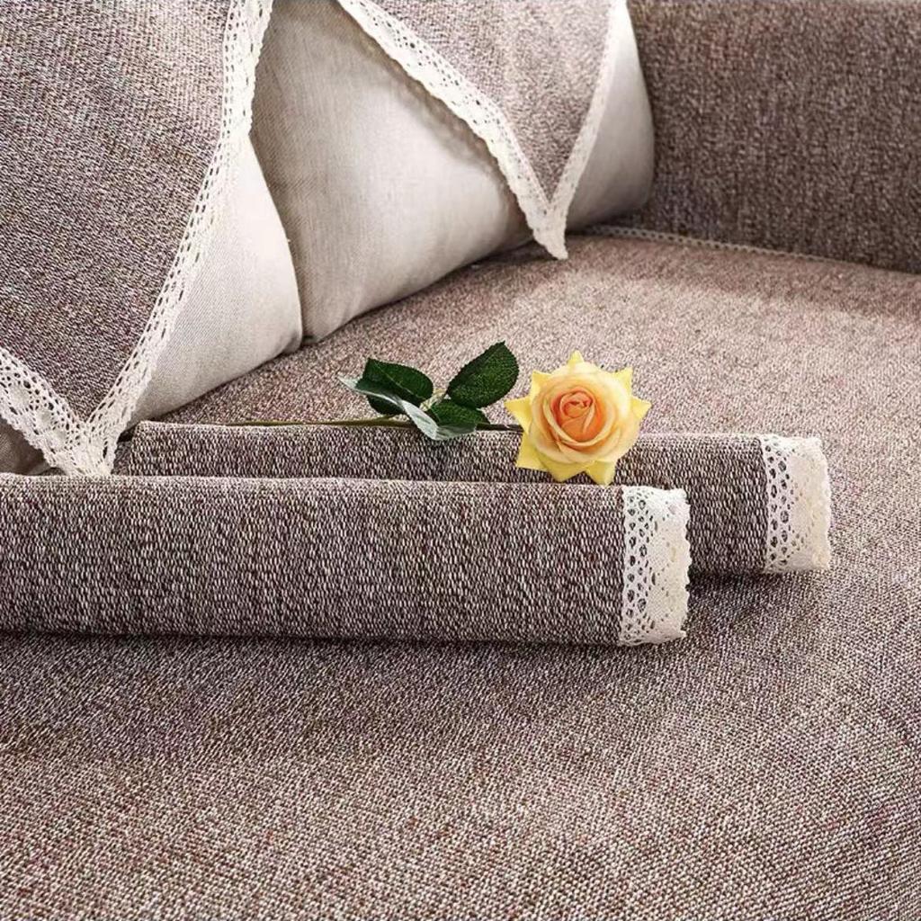 Minimalist Sofa Cushion, Seat Cushion Fabric, All Season Universal Anti Slip Cotton and Linen Seat Cushion, Backrest Towel Cover, Sofa Cover